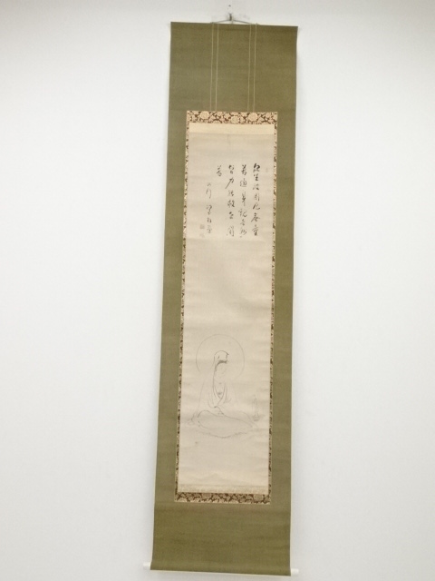 JAPANESE HANGING SCROLL / HAND PAINTED / BYAKUE KANNON